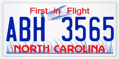 NC license plate ABH3565
