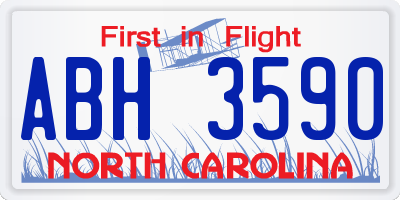 NC license plate ABH3590