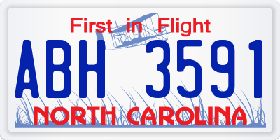 NC license plate ABH3591