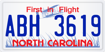 NC license plate ABH3619