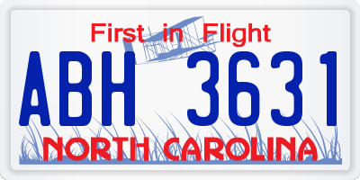 NC license plate ABH3631