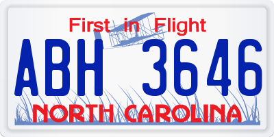 NC license plate ABH3646