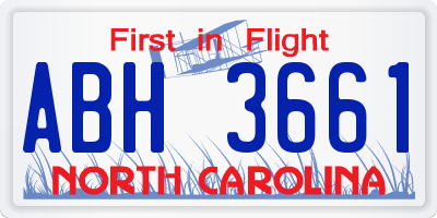 NC license plate ABH3661