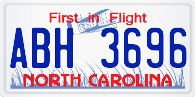 NC license plate ABH3696