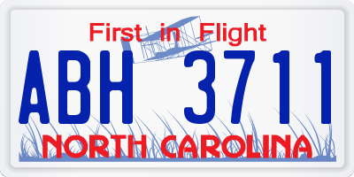 NC license plate ABH3711