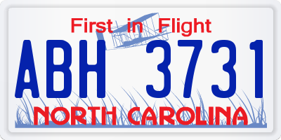 NC license plate ABH3731
