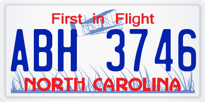 NC license plate ABH3746
