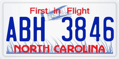 NC license plate ABH3846