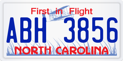 NC license plate ABH3856