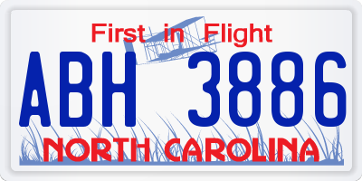 NC license plate ABH3886