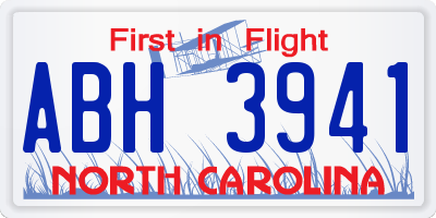 NC license plate ABH3941