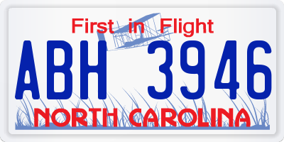 NC license plate ABH3946