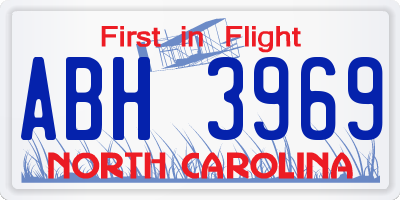 NC license plate ABH3969