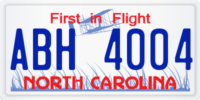 NC license plate ABH4004