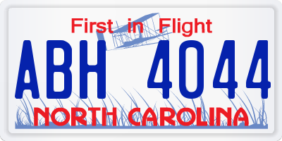 NC license plate ABH4044