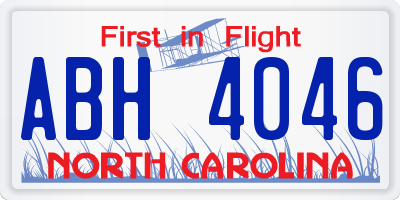 NC license plate ABH4046