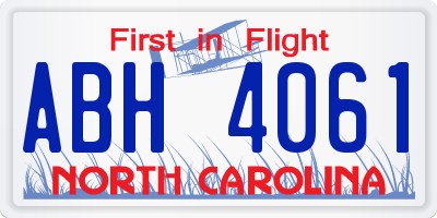NC license plate ABH4061