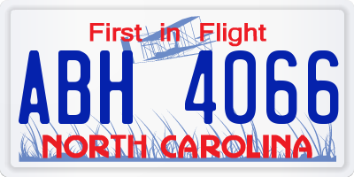 NC license plate ABH4066