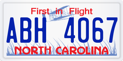 NC license plate ABH4067