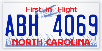 NC license plate ABH4069