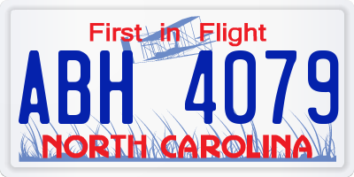 NC license plate ABH4079