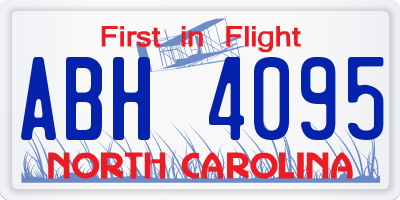 NC license plate ABH4095