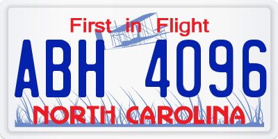NC license plate ABH4096