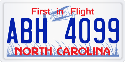 NC license plate ABH4099
