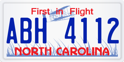 NC license plate ABH4112