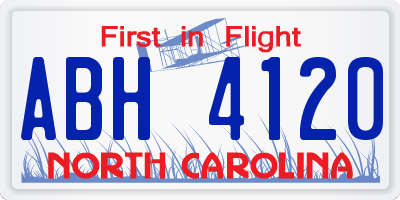 NC license plate ABH4120
