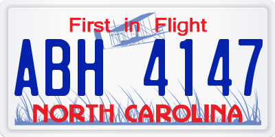 NC license plate ABH4147