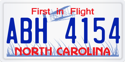 NC license plate ABH4154