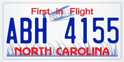 NC license plate ABH4155