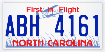 NC license plate ABH4161