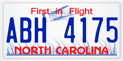 NC license plate ABH4175