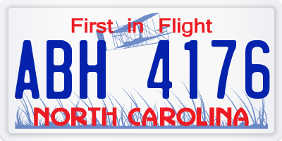 NC license plate ABH4176