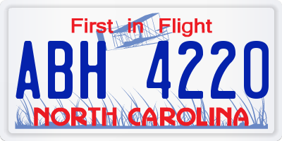 NC license plate ABH4220