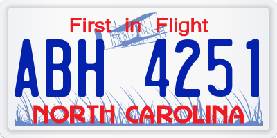 NC license plate ABH4251