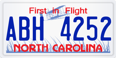 NC license plate ABH4252