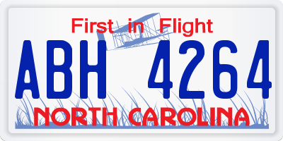 NC license plate ABH4264