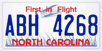 NC license plate ABH4268