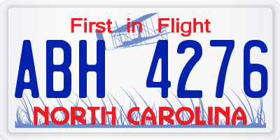 NC license plate ABH4276