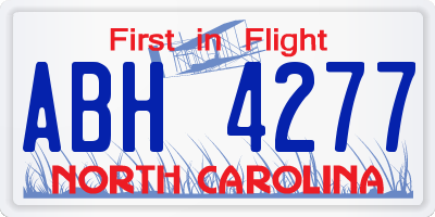 NC license plate ABH4277