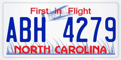 NC license plate ABH4279