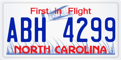 NC license plate ABH4299