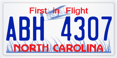 NC license plate ABH4307