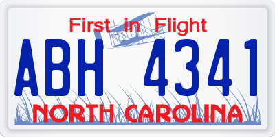 NC license plate ABH4341