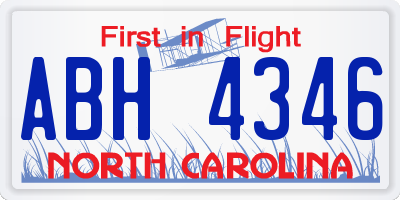 NC license plate ABH4346