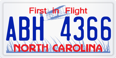 NC license plate ABH4366