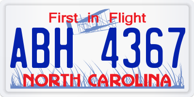 NC license plate ABH4367
